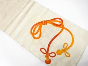 未使用品　組紐模様　刺繍　名古屋帯